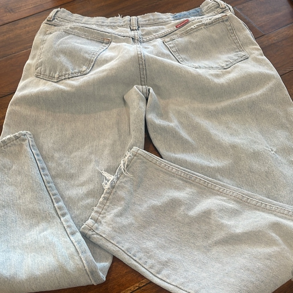 Vintage Wrangler light wash blue denim jeans high waisted rise sz 29 waist